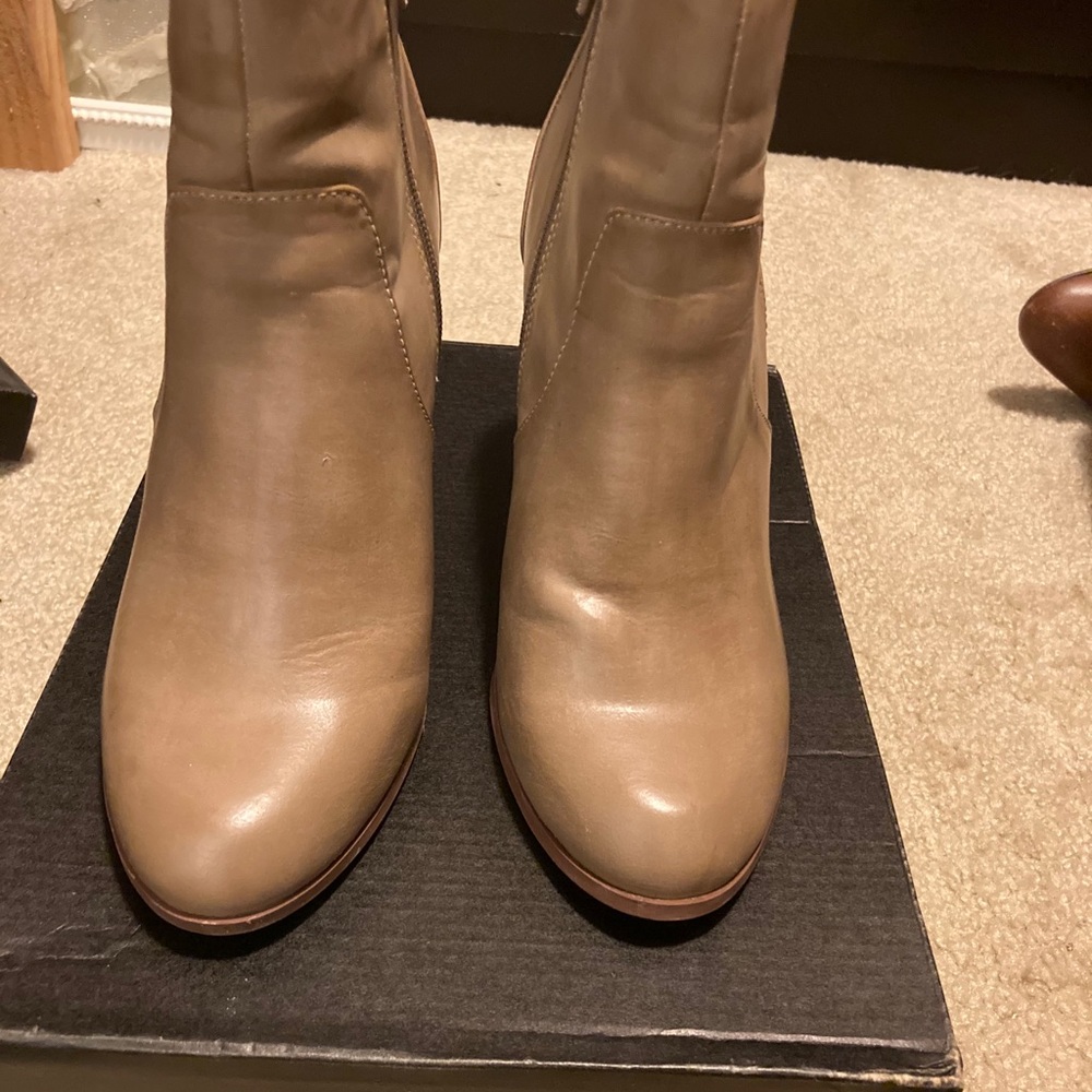 Taupe Booties With Block Heel - image 2